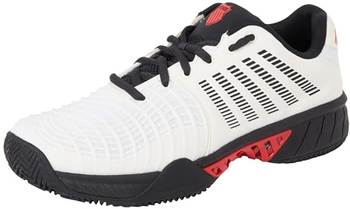 K-Swiss Scarpe da Tennis da Uomo Express Light 3 HB, Bright White Stretch Limo High Risk Red, 41 EU