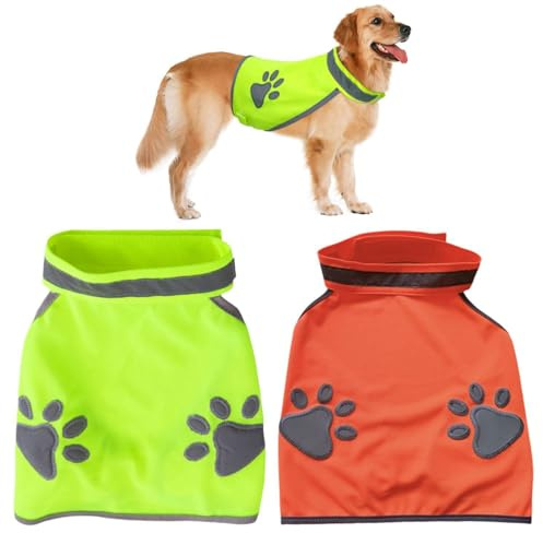 HDGSAFD Vêtements Réfléchissants pour Chiens 2 Pièces, Gilet De Sécurité De Voyage pour Animaux De Compagnie, Gilet Respirant Et Confortable pour Animaux De Compagnie