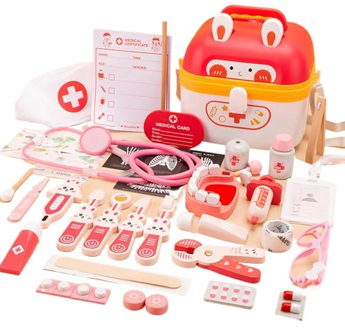 Spela Doctor Kit, Toy Doctor Kit Barn Simulering Doctor Bunny Tema | Doktor låtsas rollspel med stetoskop för förskolan