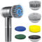 YATOSEEN Brosse de Nettoyage Électrique Rotative - Brosse de Nettoyage Électrique sans Fil et Étanche, Affichage Numérique de la Puissance, 5 Têtes Remplaçables et 3 Vitesses Réglables