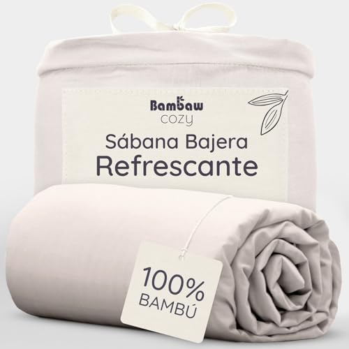 Bambaw Bamboo Fitted Sheet King Size 150x200 cm, Deep Pocket 35 cm, Cooling Sheets for Night Sweats, 100% Bamboo Viscose Bedding, Anti Bacterial & Hypoallergenic Bedding, King Size Bed Sheet (Sand)