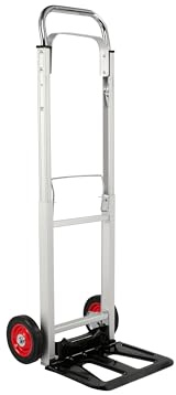 The Workplace Depot Telescopic Sack Truck – Heavy-Duty Foldable Aluminium Trolley, 90 kg Capacity, Adjustable Handle, Anti-Puncture Rubber Wheels – Ideal for Warehouses, Deliveries & Home Moves