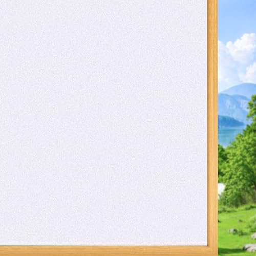 Vinilos para Cristales Opaco 60 x 140 cm Efecto Esmerilado, Anti-UV, Privacidad Total, Fácil de Instalar Vinilo Cristal para Ventanas para Baño Cocina Oficina, Blanco Mate