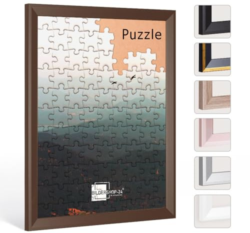 Bildershop-24 Cornice puzzle PRIO 47 x 66 cm, marrone (opaco) per circa 500 – 1000 pezzi
