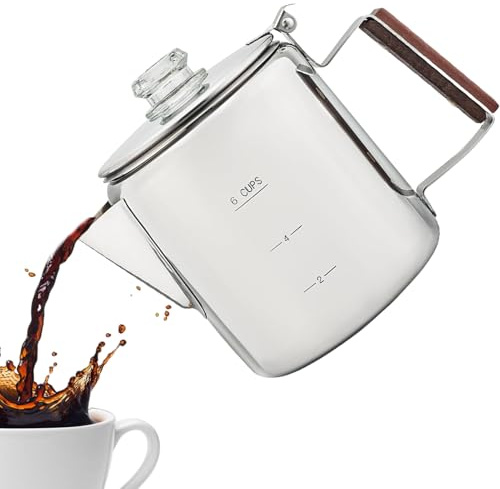 Percolatore di caffè commerciale - Macchina da caffè in acciaio inossidabile, design portatile compatto, sistema e durevole | Uffici da campeggio all'aperto per camper, amici di famiglia, r