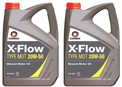 Comma 2 x 4.5L X-FLOW TYPE MOT 20W50 Mineral Motor Oil (Total 9 Litres)