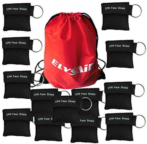 Erste Hilfe CPR Maske für AED CPR Training, Schwarz, 100 Stück