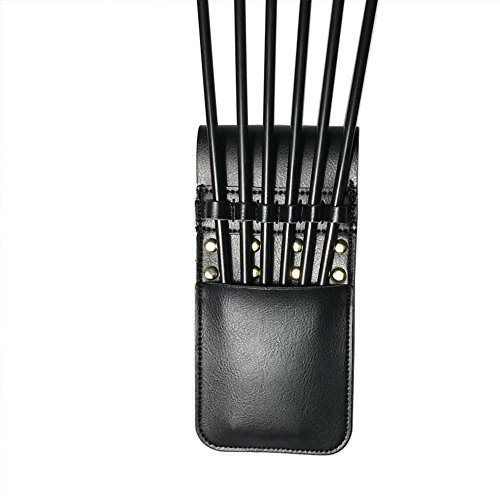 ZSHJG Poche de tir à l'arc poche carquois poids léger Hip poche carquois Ceinture taille carquois pour 6 flèches de stockage (Noir)