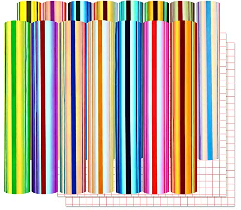 Lya Vinyl Holografiche Vinylfolie Plotter 30.5cm x 30.5cm - 15 + 2 Blätter Plotterfolie Selbstklebend Holographic Plotterfolie Vinyl für Basteln, Tassen und Glas