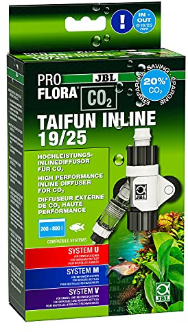 JBL PROFLORA CO2 TAIFUN INLINE 19/25, Diffuseur de CO2, Compte-bulles et sécurité Anti-retour intégrés, Pour aquariums de 200-800 L