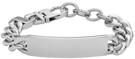 Fossil Armband Für Männer Drew, Länge: 223.4mm, Breite: 46.3mm, Höhe: 12.3mm Silber Edelstahlarmband, JF04155040