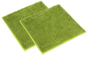 WohnDirect Badematten Set 2 teilig - Grün 45 x 45 cm - rutschfest & Waschbar - Badvorleger, Badezimmerteppich, WC Vorleger