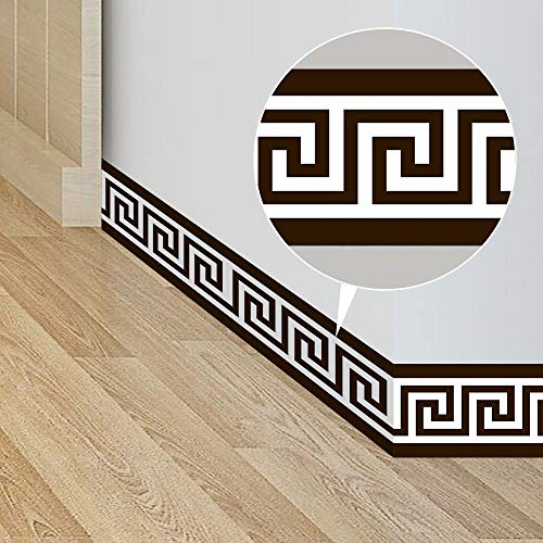 neukids bordüre selbstklebend schwarz weiß, Sockelleiste Bordüre Griechische Geometrisches Motive Wand bordüre, Wohnzimmer Badezimmer Küche Decke border Dekoration Tapetenbordüre