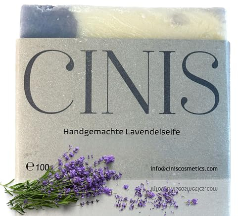 CINIS Handgemachte Lavendelseife 100 g – 100 % Naturseife | Bio & vegan | aromatherapeutisch beruhigend, feuchtigkeitsspendend, parabenfrei – ideale Geschenkidee & Hautpflege für alle Hauttype