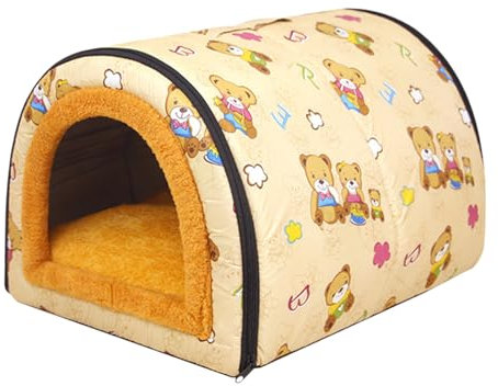 Acogedora casa pequeña para mascotas, cama cerrada para perros | Perrera térmica para mascotas resistente al agua,Casa cerrada para perros medianos y pequeños con asa para balcón, jardín, sala Evember