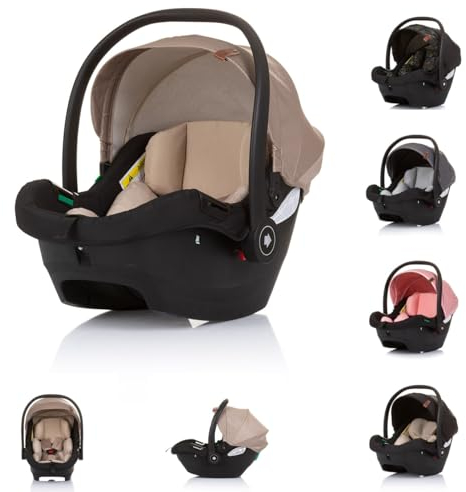 Chipolino i-Size Babyschale Duo Smart Gruppe 0+, Kissen, verstellbare Kopfstütze, Farbe:beige