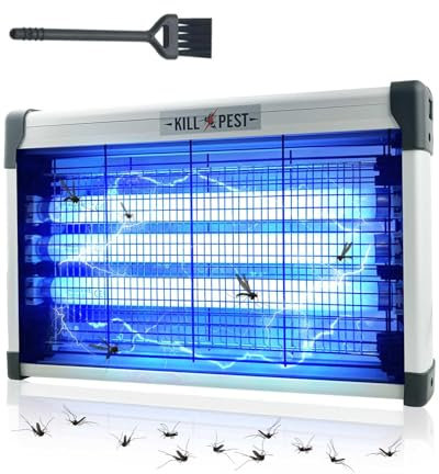 Aucaer Lampe Anti-Moustique, 30W Tueur d'Insectes Électronique avec 3 Tubes UVA, 3000V Destructeur de Mouche, Facile à Nettoyer, pour Maison, Cuisine, Jardin Intérieur, Entrepôt, Cour (Blanc)