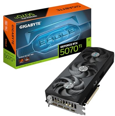 GIGABYTE GeForce RTX 5070 Ti Eagle OC SFF 16G Carte graphique 16 Go 256 bits GDDR7, PCIe 5.0, système de refroidissement WINDFORCE, GV-N507TEAGLE OC-16GD Carte vidéo