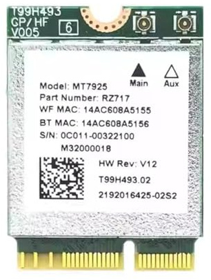 WiFi7 MT7925 2400 mbps Bluetooth 5.3 802.11ax WiFi MT7925 Wi-Fi-kort 7