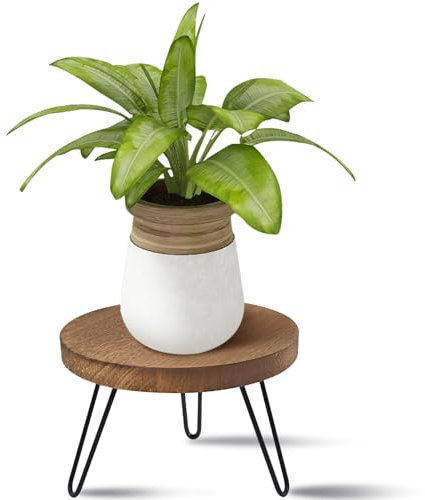 JNUYISW Support de Plantes en Bois, Lourdeur Tabouret pour Plantes Rond avec 3 Pieds pour Différentes Tailles de Pots de Fleurs Tabouret pour Fleurs pour Jardin l'Intérieur l'Extérieur