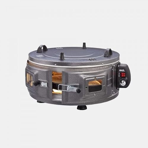 AKEL Elektrischer runder Ofen AF022 Mini-Backofen, Pizzaofen, tragbar (Silber)
