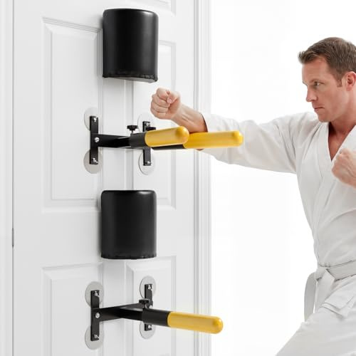 Silipull Wall Mount Wing Chun Dummy with Spring Wooden Portable Martial Arts Kung Fu Training Equipment for Home & Gym BJJ, MMA, Judo, Karate Practice