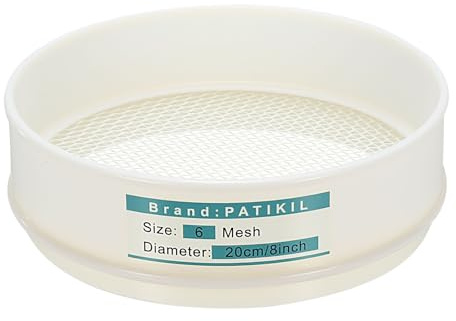 PATIKIL 6 Mesh(3.2mm) Lab Sieve, 7.9(20cm) Diameter Sifting Screen Nylon Wire Cloth Fine Mesh Sieve for Industrial Laboratory Home Soil Sifter Dry Sift Screens Hash