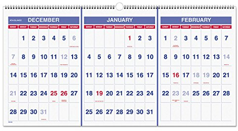 AT-A-GLANCE Recycled Three-Month Reference Wall Calendar, Large Wall, 2013 (PM14-28)