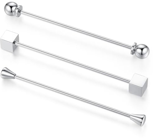 HONEY BEAR 3pcs Collier bar de broches Cravate Clip pour hommes Chemise,mariage, fête, Business quotidien cadeau (Mélanger Le Style D Argent Avec boîte)