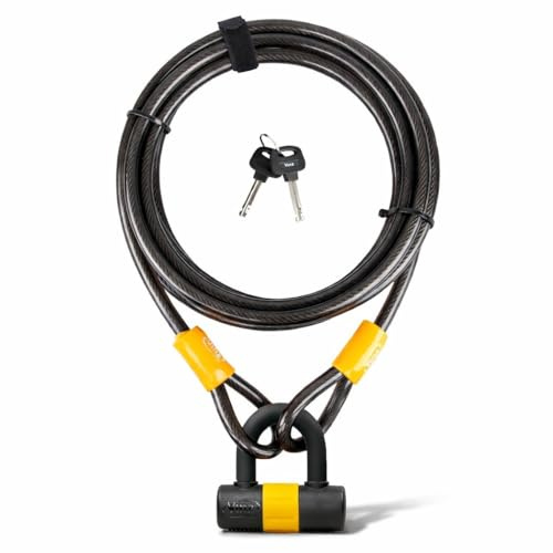 Vinz Kinabalu Cable Lock | Padlock Rollable | 3 m 5 m 10 m Long x 12 mm Diameter | Suitable as a Boat Lock or to Lock Garden Furniture