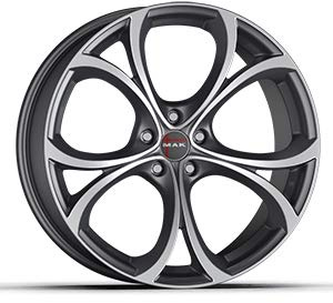 CERCHIO IN LEGA MAK LARIO 8x18 5x110 ET 34 GUN MET-MIRROR FACE