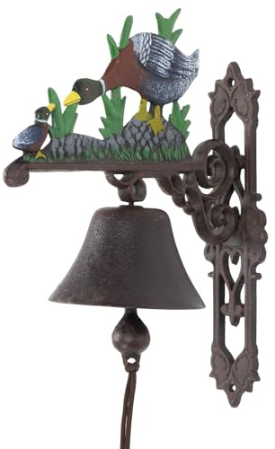 Moritz - Campana de Pared (Hierro Fundido, 37 cm de Altura), diseño de Pato, Color marrón