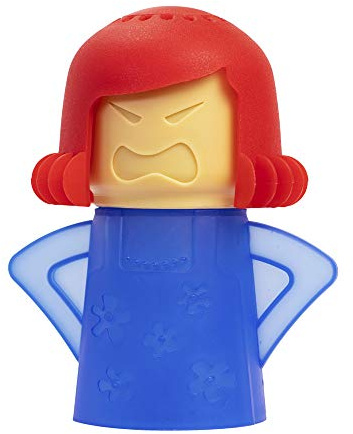 Aivwis Limpiador de microondas Angry Mom, limpiador de vapor de microondas Mad Mama con solo añadir vinagre y agua, limpia fácilmente el crudo en minutos (azul)