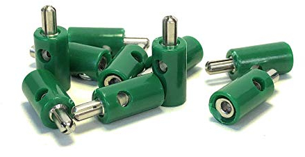 BELI-BECO 61/7 Querlochstecker - Miniatur-Bananenstecker mit Stift-Ø: 2,6mm - 10 Stück (Grün)