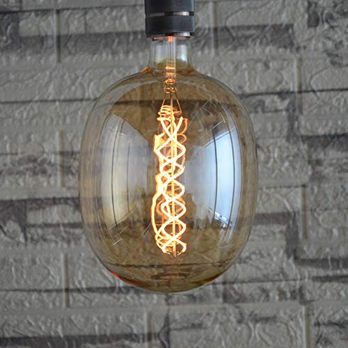 Överdimensionerad Vintage Giant LED-ljuskälla Enorm Edison Lampa - Dimbar, 5W 150LM, Varmvit 2200K, Medium E27 Base - Perfekt för dekorativ pendelbelysning, 1 PACK (DG170SL)