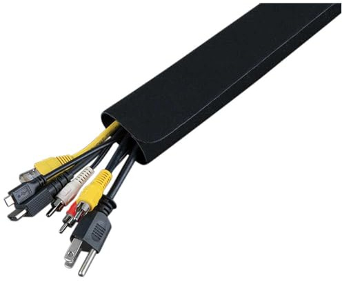 Klein Tools 450-330 Cable Management Sleeve, Cord Management for Home, Office or Job, 1-3/4-Inch Max Diameter, 3-Foot Length, Black, 2-Pack
