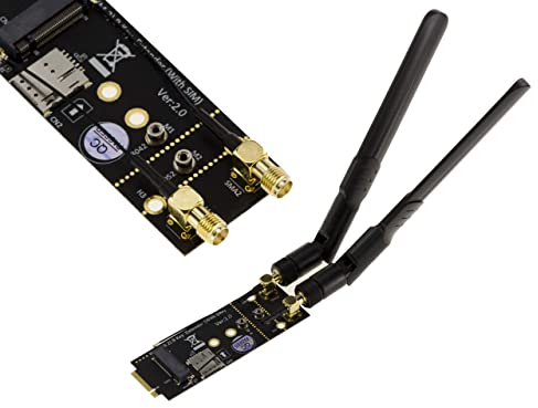Kalea-INFORMATIQUE Adapter Extender M2 Bkey + SIM auf M.2 B Key für 3G 4G 5G Modulkarte, mit 2 Antennen.
