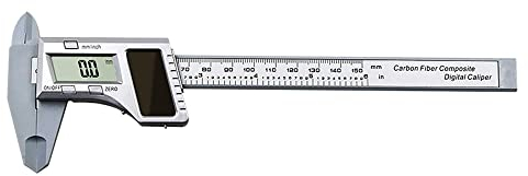 Calibrador digital de energía solar, 0-150 mm / 0-6 pulgadas métricas de medición de profundidad, calibrador Vernier con pantalla LCD extragrande
