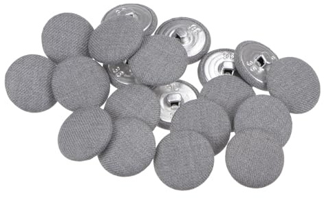 QUARKZMAN 20 stycken knappar med tygbeläggning 23 mm runt metallskaft öljetter tygknappar med tyg täckta syknappar vintage öljettknappar för kostymer klänningar blusar hantverk gör-det-själv, grå