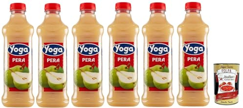 Yoga Succo di frutta Pera, Birne Früchte Fruchtsaft Getränk Fruchtgeschmack PET flasche 6x 1000 ml fruit juice + Italian Gourmet polpa 400g