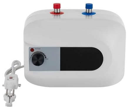 Varmvattenbehållare 6 l, 220 V 1 500 W elektrisk varmvattenberedare med skärm liten tryckbeständig varmvattenbehållare kök, mini-vattentank liten panna underdiskspanna för kök, badrum