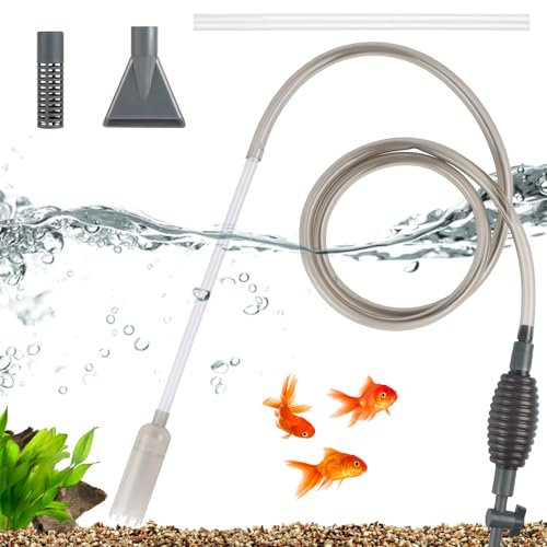 JPGhaha 8 X Aquarium Sauger Aquarium Reiniger 3-in-1 Fisch Tank Kiesfilter Einstellbare Durchflussregelung Aquarium Kies Reiniger Niedriger Wasserstand für Aquarien unterschiedlicher Größe