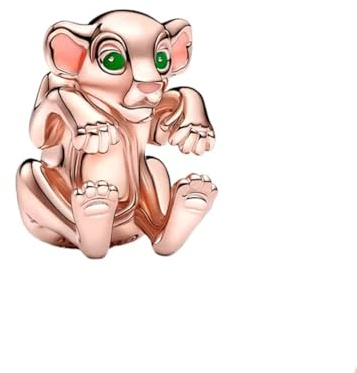 Beads R Us ® - The Lion King Nala Charm in Solid Sterling Silver Hallmarked S925 with 14k Gold Plate, Compatible with all European style Charm Bracelets and Necklaces.