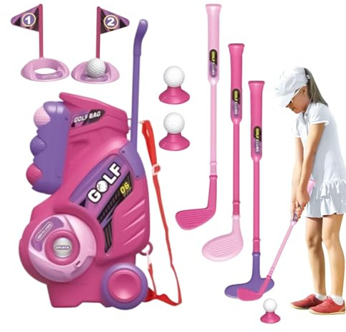 Genérico Gioco Da Golf per Bambini Piccoli: Club Di, Mini Palline Colorate, Gioco Sicuro Di Allenamento Per Esterni Interni, Attrezzature Sportive Di Apprendimento Precoce | per Backya