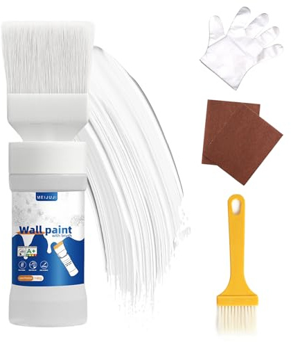 RICKMASK pintura blanca interior 180 ml, Pintura blanca todo en uno, para muebles, sin lijar, tinte para muebles, armarios, madera y metal, secado rápido