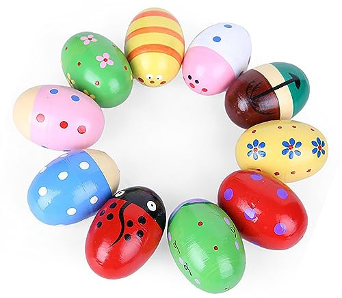 Generic Wooden Maracas Egg Shakers Colorful Animal Figures Hand Percussion Toy for Kids and Toddlers Safe Materials for Music Education