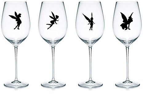 24 x Fairy Vinyl Stickers - Waterproof Decal Wine Glass Mug Wall Light Switch Car Mirror (V1. Black)