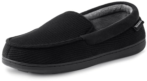 RockDove Men’s Removable Insole Slippers with SILVADUR Anti-Odor Protection, Size 9 UK Men, Black