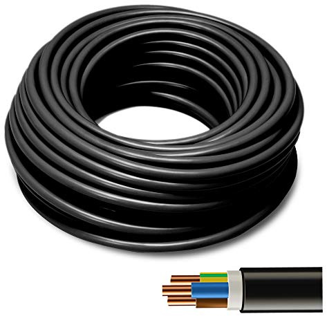 NYY Erdleitung 3x1,5 mm² Installationskabel dreiadrig 50 Meter - Erdkabel für Erdreich & Aussen - Kupfer Volldraht PVC Isolation