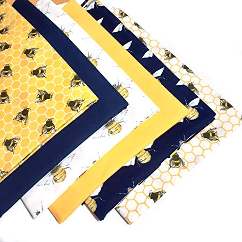 Busy Busy Bees Fat Quarter Fabric Bundle - 6 x 100% Cotton Fat Quarters